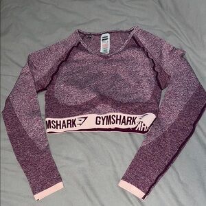 Gymshark Purple Long Sleeve Crop Top Fitted